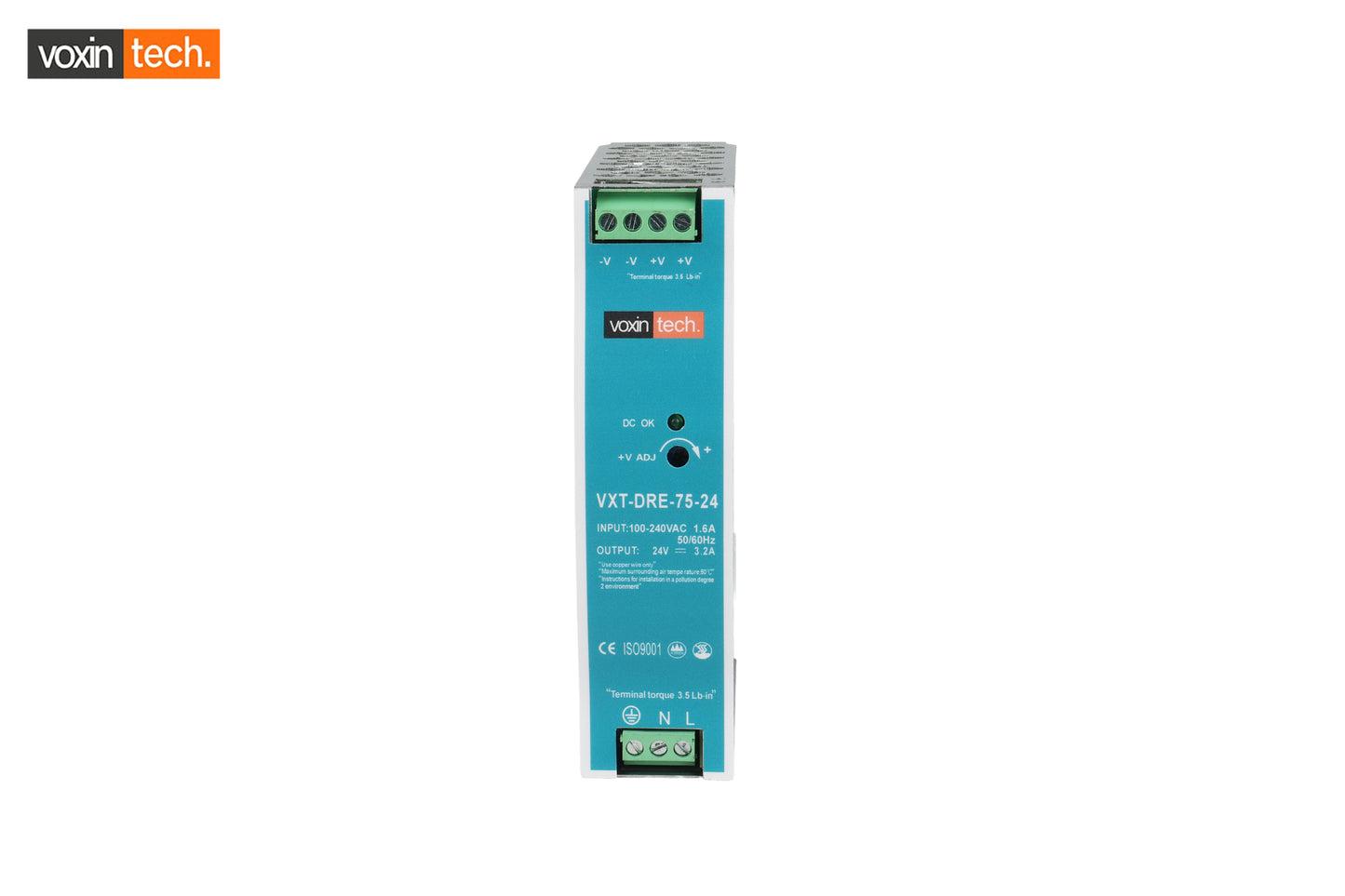Voxintech DIN Rail Mount Industrial Power Supply VXT-DRE-75-24
