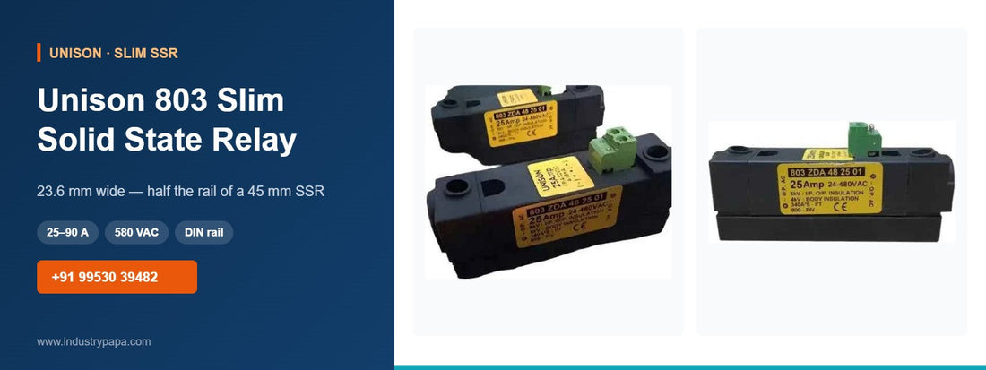 Unison 803 Slim Solid State Relay: 23 mm SSR for Compact Panels