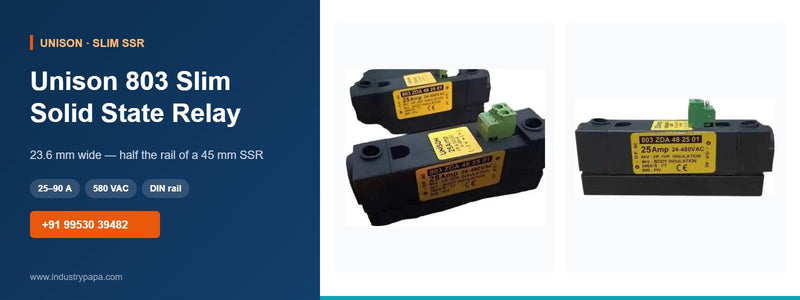 Unison 803 Slim Solid State Relay: 23 mm SSR for Compact Panels