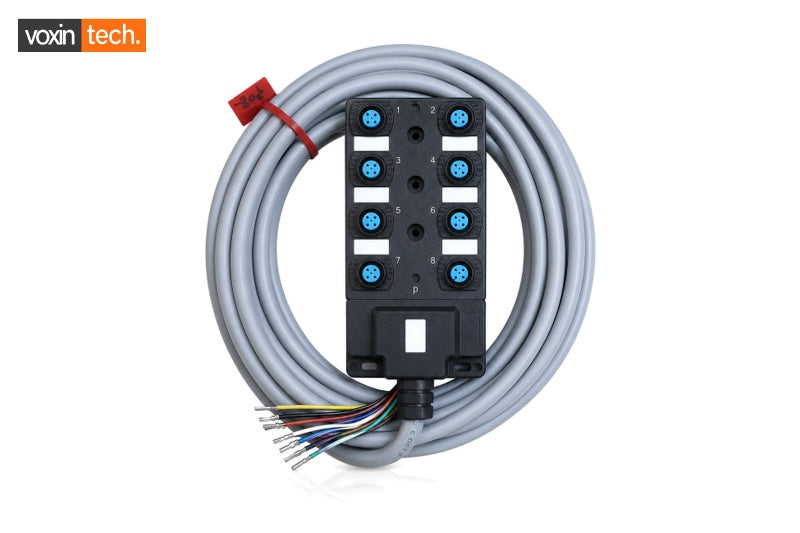 VXT-JB-M12-08D-02M M12 passive sensor distribution box