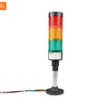 VXT-TL55-RGY-ALC-A-1M 3-Stack LED Tower Light – Red, Green & Yellow Steady Signal Tower without Buzzer (55mm, 24V AC/DC, 1m Wire) Industrial Machine Status Indicator