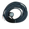 Black coiled industrial sensor cable with FLIH/00-0C label and exposed red and blue wires