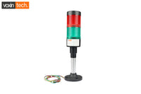 VXT-TL55-RG-ALC-B-1M 2-Stack LED Tower Light – Red & Green Signal Tower with Continuous Buzzer (55mm, 24V AC/DC, 1m Wire) Industrial Machine Status Indicator