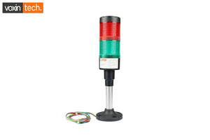 VXT-TL55-RG-ALC-B-1M 2-Stack LED Tower Light – Red & Green Signal Tower with Continuous Buzzer (55mm, 24V AC/DC, 1m Wire) Industrial Machine Status Indicator - VoxinTech | Industrypapa
