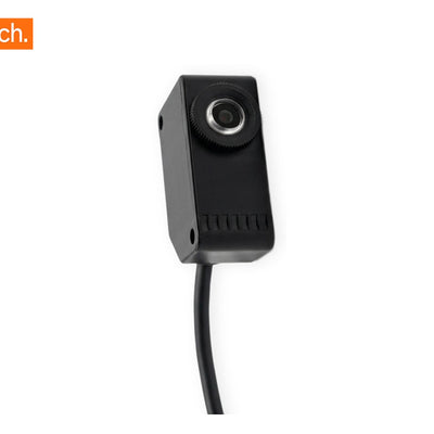 Front view of VXT-111 colour mark sensor showing RGB LED lens